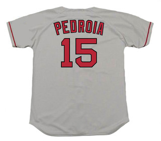 DUSTIN PEDROIA Boston Red Sox 2008 Majestic Throwback Away Baseball Jersey