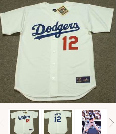 DUSTY BAKER Los Angeles Dodgers 1981 Majestic Cooperstown Throwback Jersey