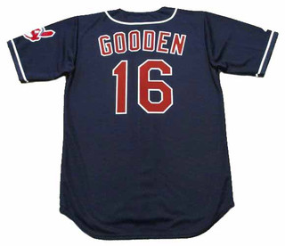 DWIGHT GOODEN Cleveland Indians 1998 Majestic Throwback Alternate Baseball Jersey
