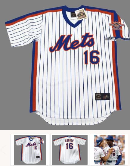 DWIGHT GOODEN New York Mets 1986 Majestic Cooperstown Home Baseball Jersey