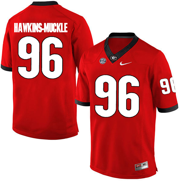 DaQuan Hawkins-Muckle Georgia Bulldogs Men's Jersey - #96 NCAA Red Limited Home