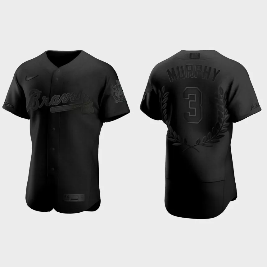 Dale Murphy #3 Atlanta Braves NL MVP Awards Collection Jersey – Black