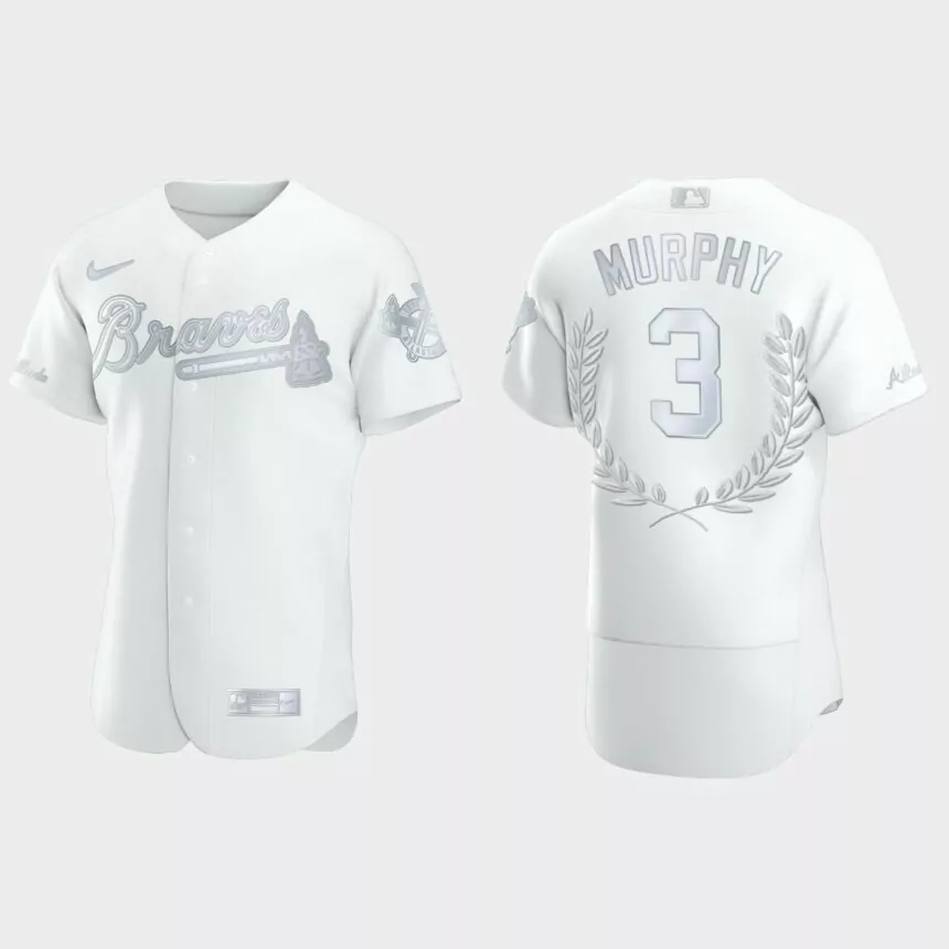 Dale Murphy #3 Atlanta Braves NL MVP Awards Collection Jersey – White