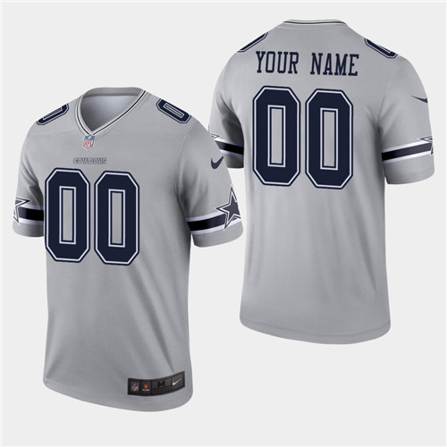 Dallas Cowboys #00 Custom Inverted Legend Gray Jersey