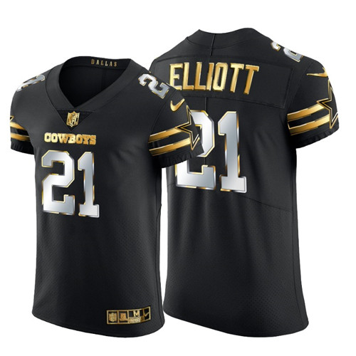 Dallas Cowboys #21 Ezekiel Elliott Men's Nike Black Edition Vapor Untouchable Elite NFL Jersey