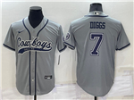 Dallas Cowboys #7 Trevon Diggs Gray Baseball Cool Base Jersey