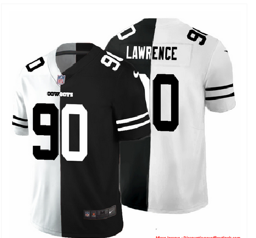 Dallas Cowboys #90 Demarcus Lawrence Men's Black V White Peace Split Nike Vapor Untouchable Limited NFL Jersey