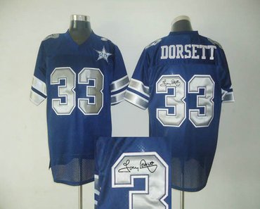 Dallas Cowboys 1984 Jersey 33# Tony Dorsett Blue Throwback Jersey(Signed Elite)