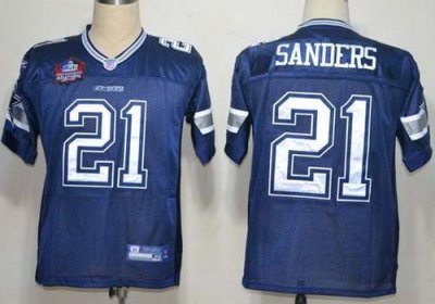 Dallas Cowboys 21 Deion Sanders Blue Hall of Fame Class NFL Jerseys