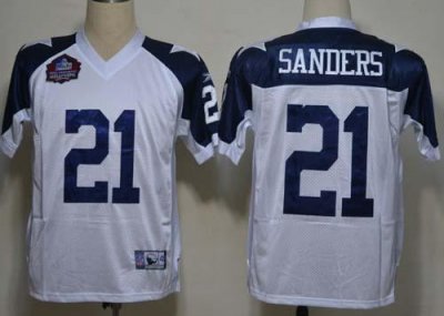 Dallas Cowboys 21 Deion Sanders White Thankgivings Hall of Fame Class NFL Jerseys