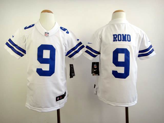 Dallas Cowboys 9# Tony Romo Game White Youth cheap Nike football Stitched Jersey