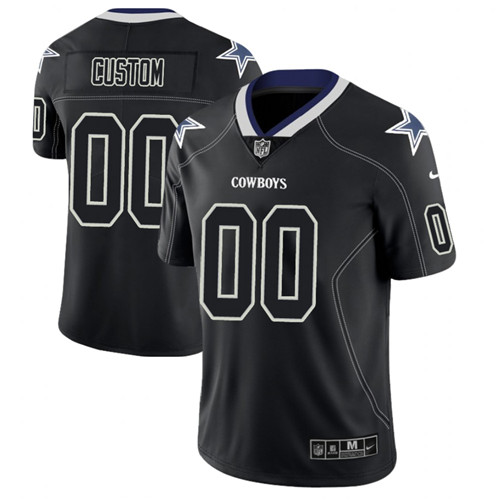 Dallas Cowboys Custom 2018 Lights Out Color Rush Limited Black Jersey