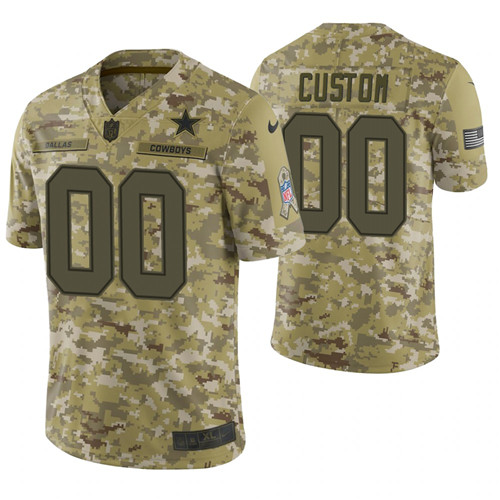 Dallas Cowboys Custom Camo 2018 Salute to Service Limited Jersey