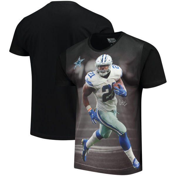 Dallas Cowboys Ezekiel Elliott NFL Pro Line By Fanatics Branded NFL Player Sublimated Graphic T Shirt Black