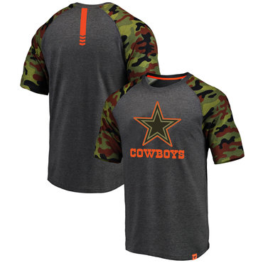 Dallas Cowboys Heathered Gray Camo NFL Pro Line By Fanatics Branded T-Shirt