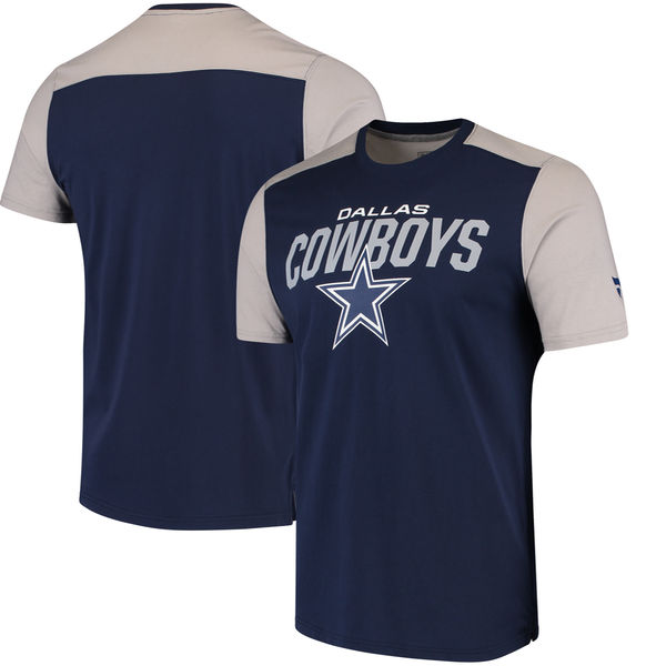 Dallas Cowboys NFL Pro Line By Fanatics Branded Iconic Color Blocked T-Shirt Navy Gray