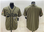 Dallas Cowboys Olive Salute To Service Baseball Team Jersey