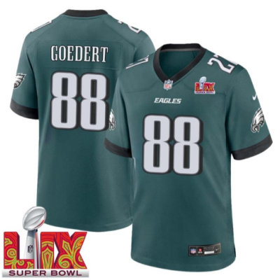 Dallas Goedert No 88 Men Super Bowl LIX Philadelphia Eagles Home Game 2025 Jersey- Replica