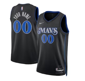Dallas Mavericks Nike Unisex 2023-24 Custom Swingman Jersey - Black - City Edition