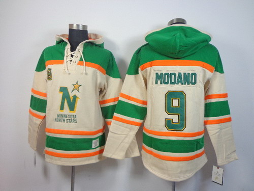 Dallas Stars #9 Mike Modano Cream Hoody Stitched