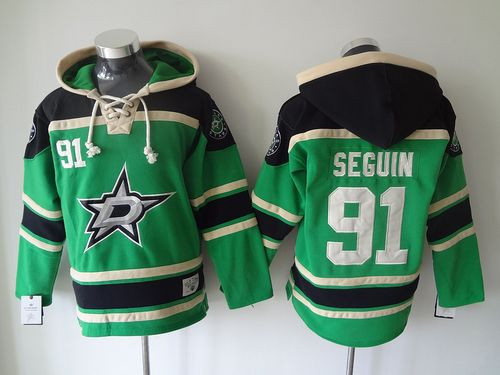 Dallas Stars #91 Tyler Seguin Green Sawyer Hooded Sweatshirt Stitched NHL Jersey