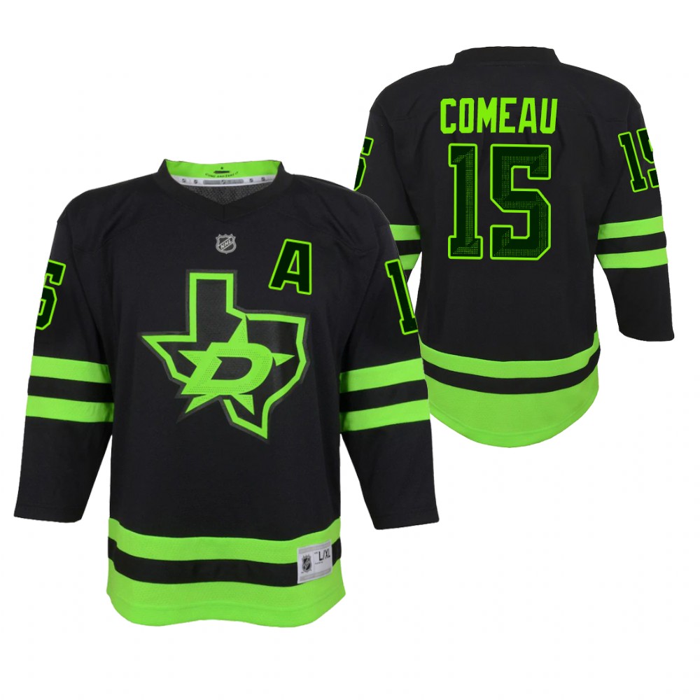 Dallas Stars Blake Comeau Youth Black 2020-21 Alternate Jersey