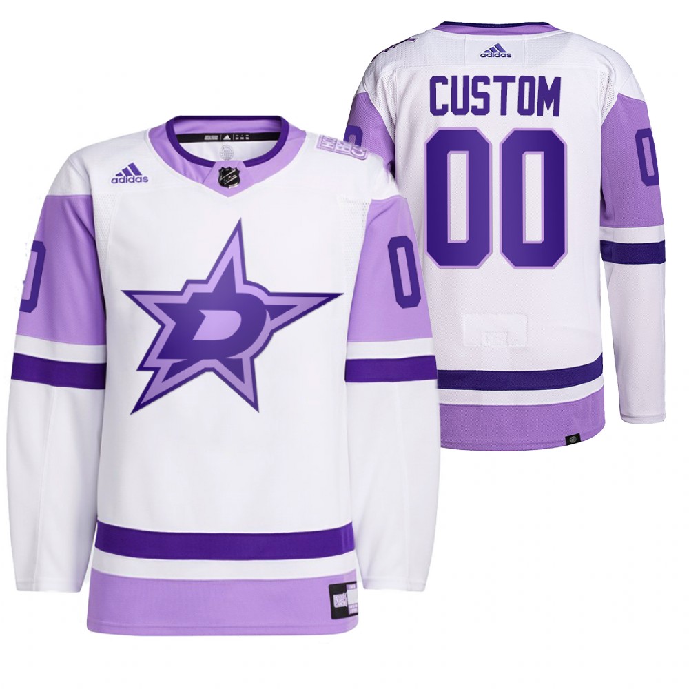 Dallas Stars Custom 2021 HockeyFightsCancer White Primegreen Jersey