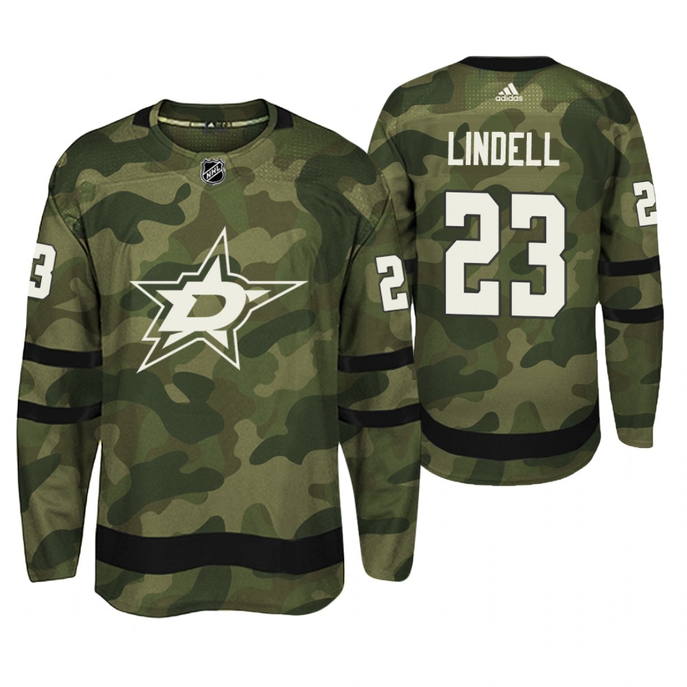 Dallas Stars Esa Lindell Camo Armed Special Forces Player Jersey