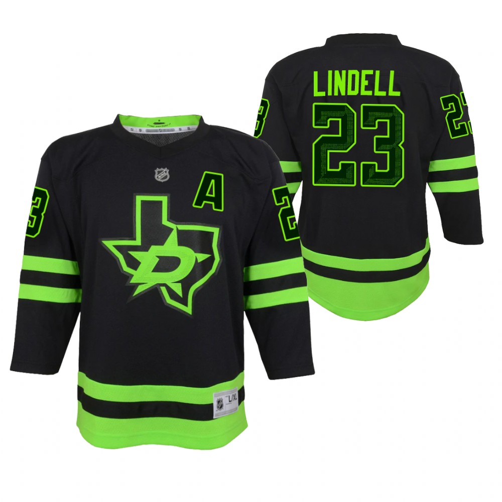 Dallas Stars Esa Lindell Youth Black 2020-21 Alternate Jersey