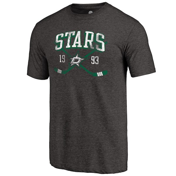 Dallas Stars Fanatics Branded Black Vintage Collection Line Shift Tri Blend T-Shirt