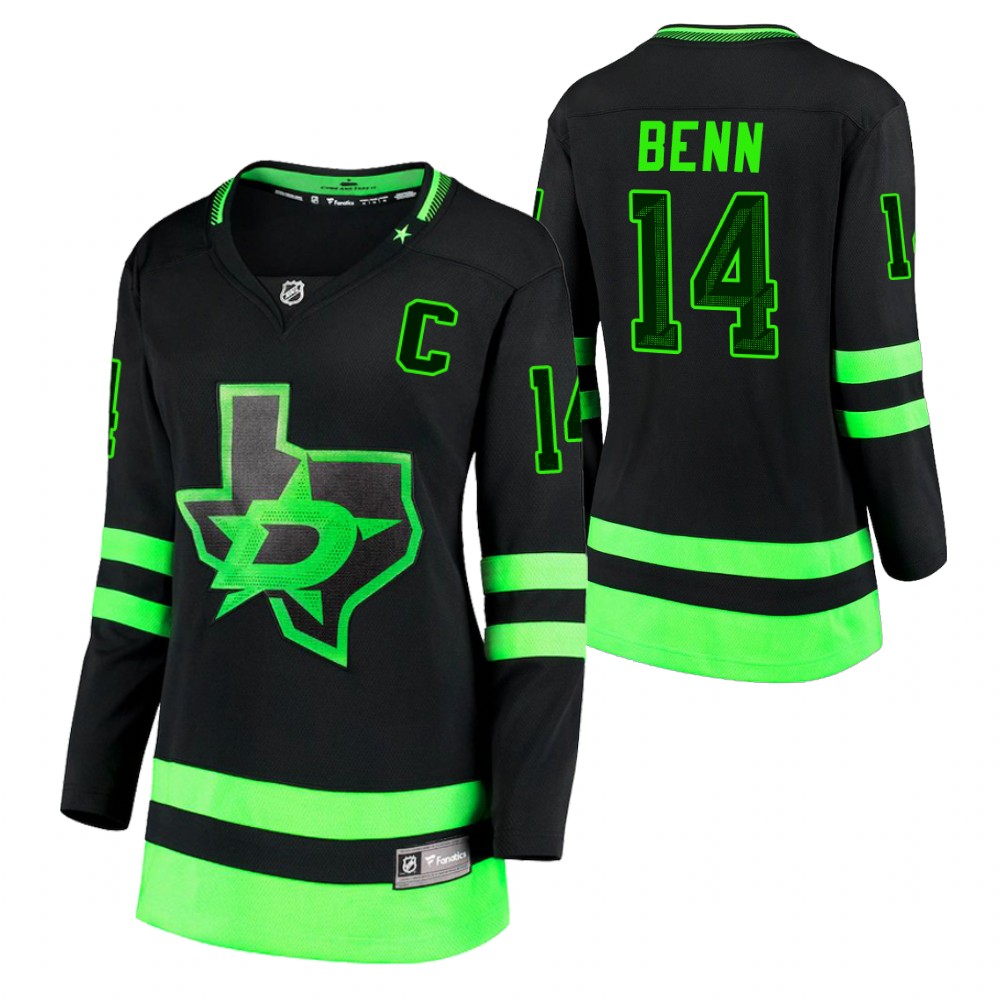 Dallas Stars Jamie Benn Women Black 2020-21 Alternate Jersey