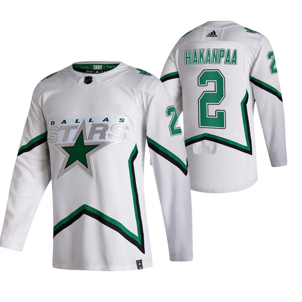 Dallas Stars Jani Hakanpaa White 2021 Reverse Retro Special Edition Jersey