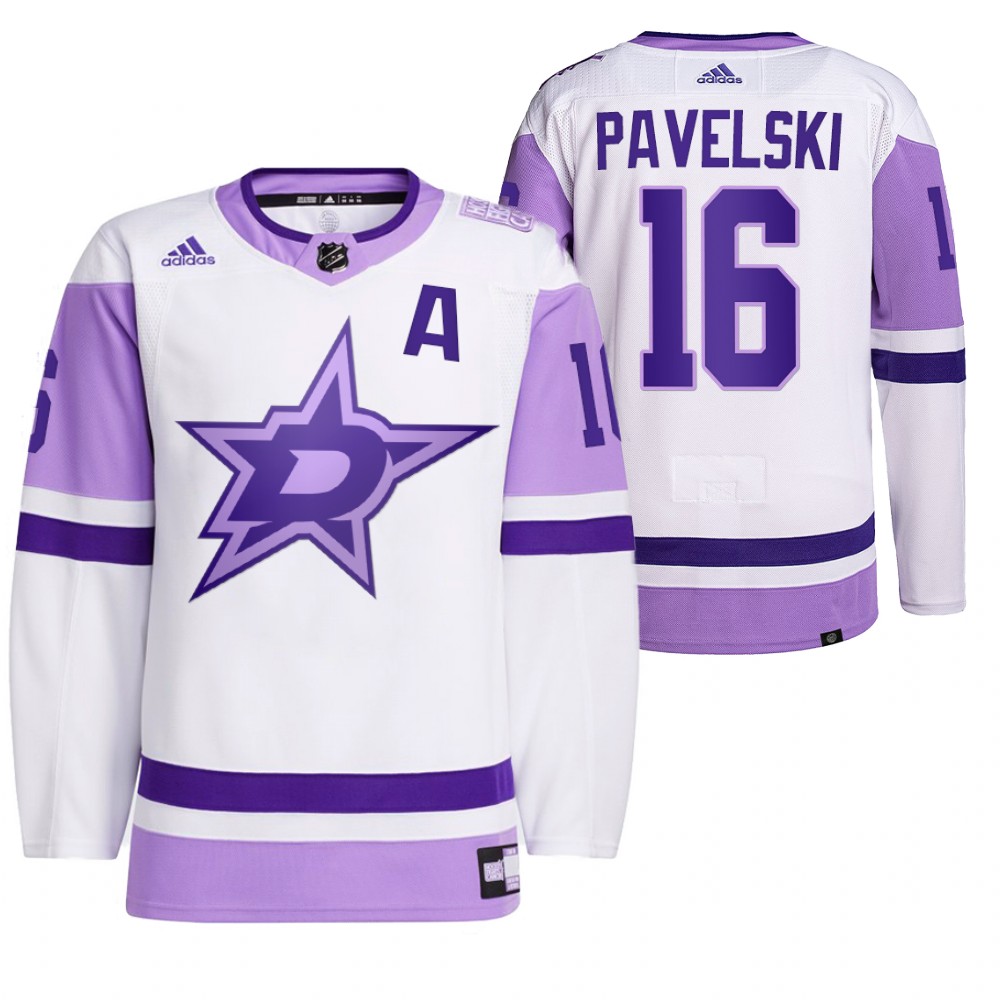 Dallas Stars Joe Pavelski 2021 HockeyFightsCancer White Primegreen Jersey