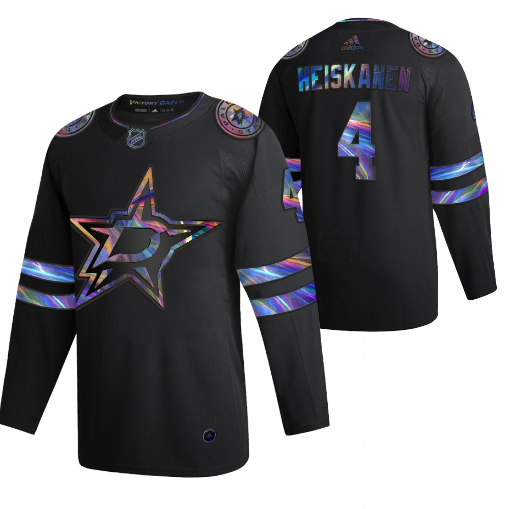Dallas Stars Miro Heiskanen Black 2020-21 Iridescent Holographic Collection Authentic Jersey