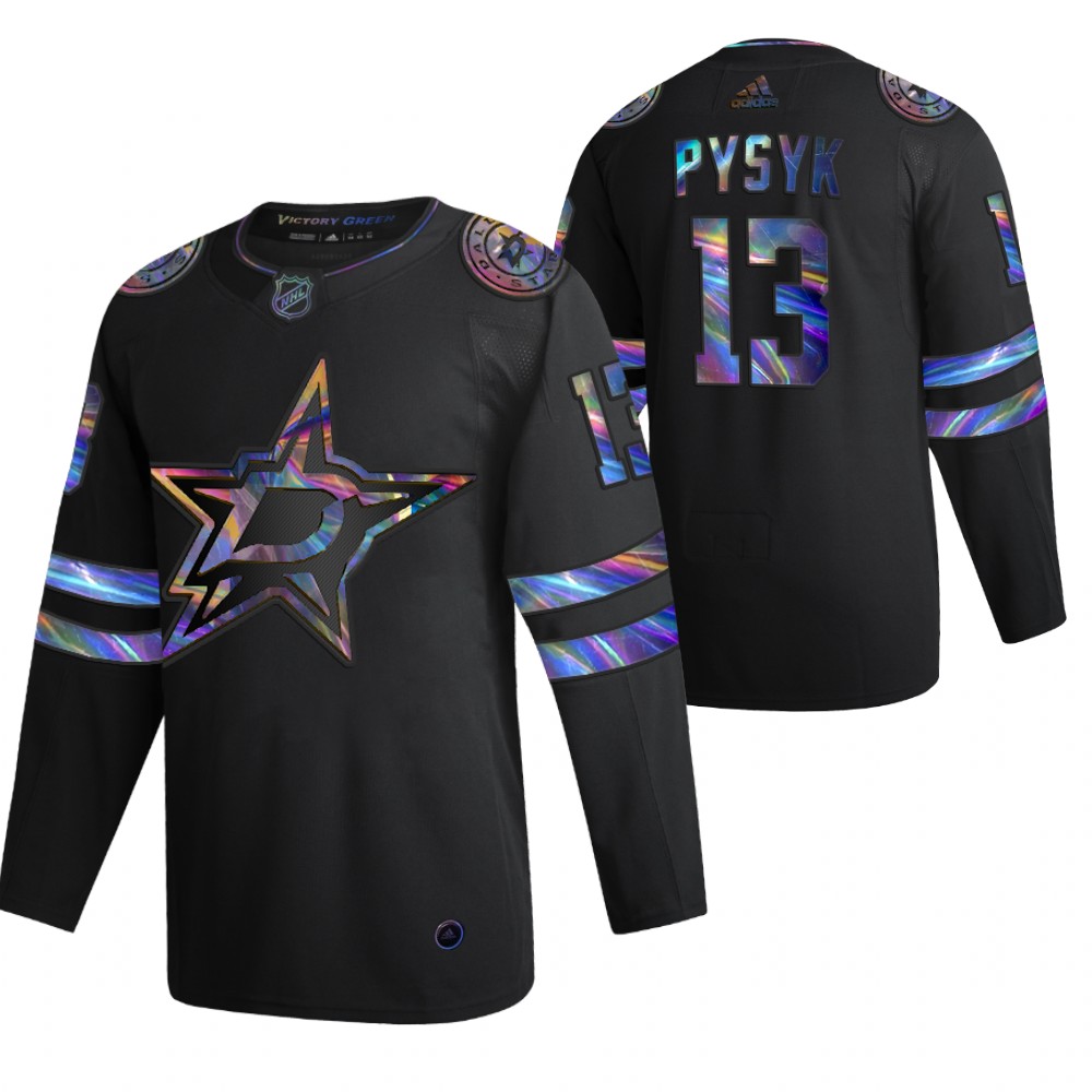 Dallas Stars mark pysyk Black 2020-21 Iridescent Holographic Collection Authentic Jersey