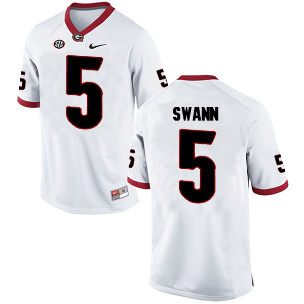 Damian Swann Georgia Bulldogs Men's Jersey - #5 NCAA White Limited Away
