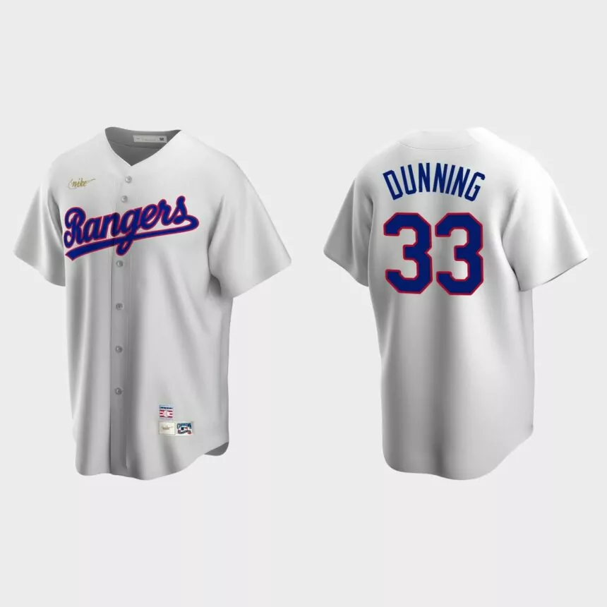 Dane Dunning #33 Texas Rangers Cooperstown Collection Home Jersey – White