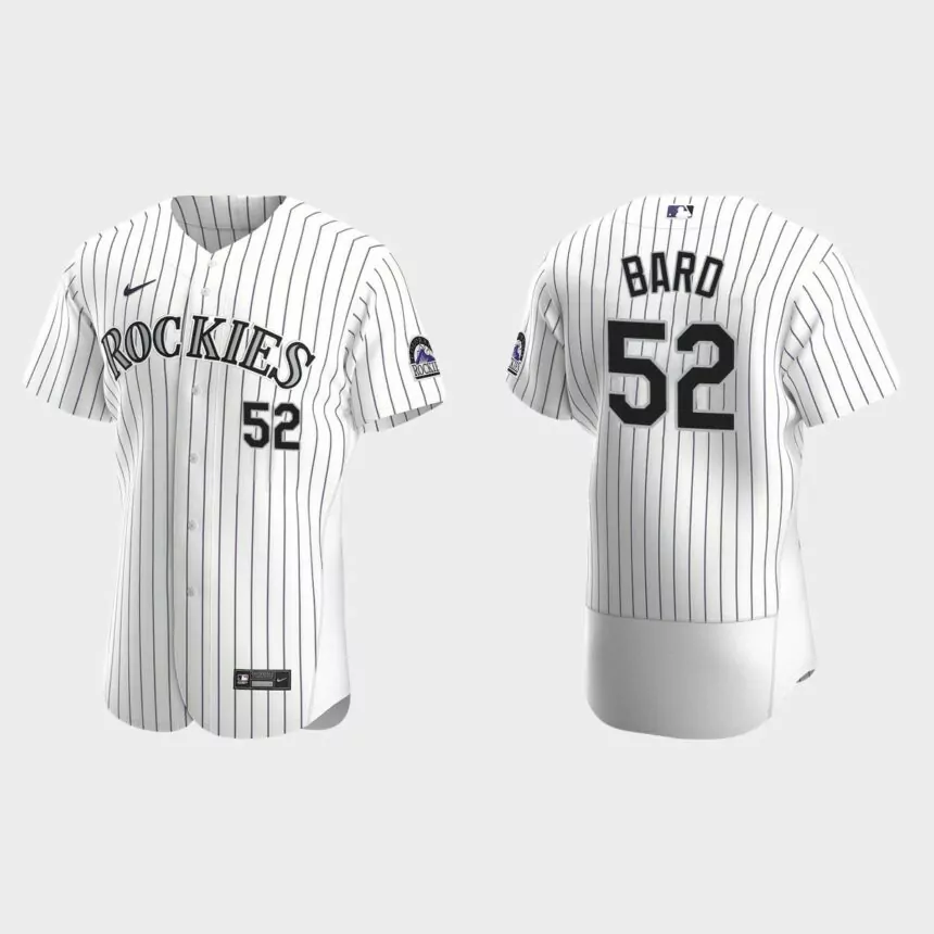 Daniel Bard Colorado Rockies Authentic Home Jersey – White Purple