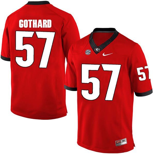 Daniel Gothard Georgia Bulldogs Men's Jersey - #57 NCAA Red Limited Home