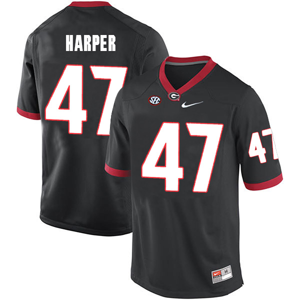 Daniel Harper Georgia Bulldogs Men's Jersey - #47 NCAA Black Limited Home