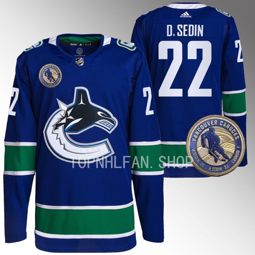 Daniel Sedin Vancouver Canucks Blue 2022 HHOF Warmup Jersey