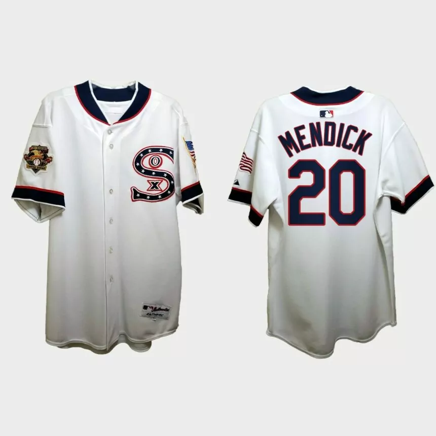 Danny Mendick Chicago White Sox Independence Day 1917 Throwback Jersey – White