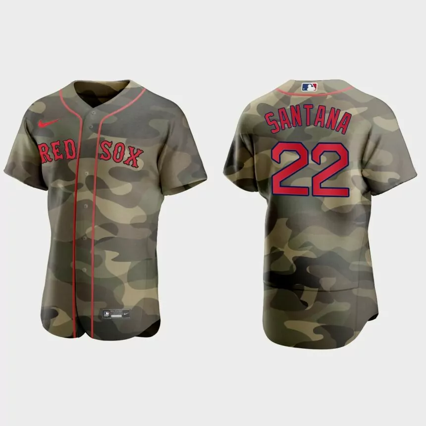 Danny Santana Boston Red Sox 2021 National Armed Forces Day Authentic Jersey – Camo