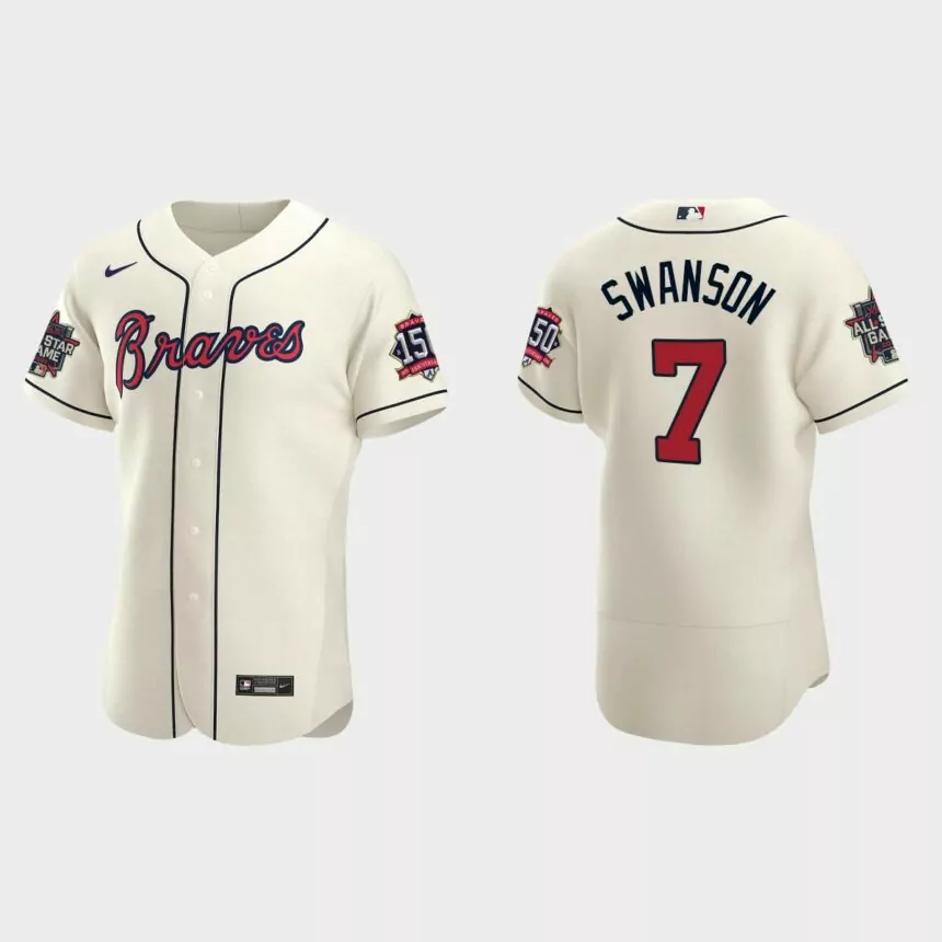 Dansby Swanson #7 Atlanta Braves Authentic Alternate 2021 MLB All-Star Jersey – Cream