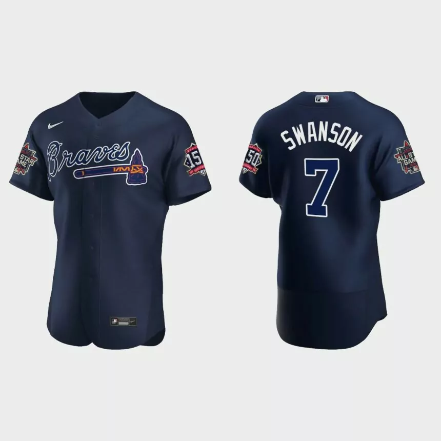 Dansby Swanson #7 Atlanta Braves Authentic Alternate 2021 MLB All-Star Jersey – Navy
