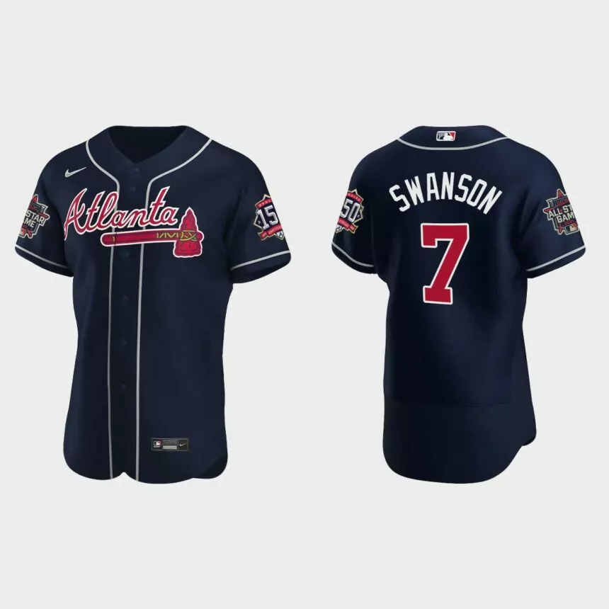 Dansby Swanson #7 Atlanta Braves Authentic Team 2021 MLB All-Star Jersey – Navy