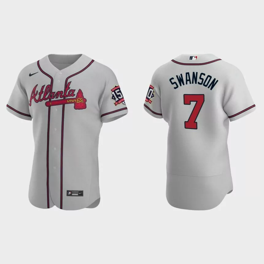 Dansby Swanson Atlanta Braves 150th Anniversary World Series Jersey – Gray