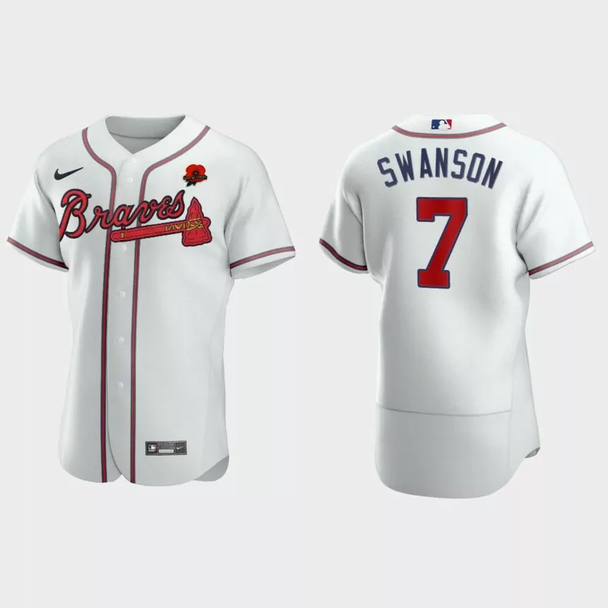Dansby Swanson Atlanta Braves 2021 Memorial Day Authentic Jersey – White