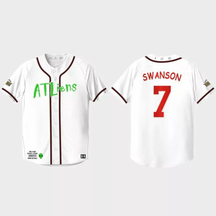 Dansby Swanson Atlanta Braves 25th Anniversary Baseball Outkast Jersey – White