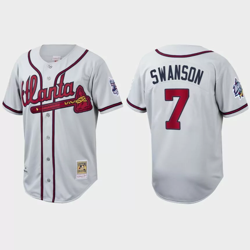 Dansby Swanson Atlanta Braves Cooperstown Collection Authentic Jersey – White